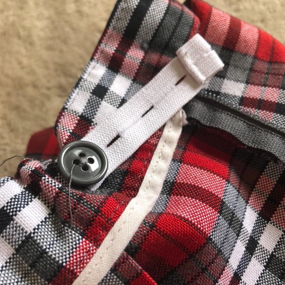 Pleated Red, Gray, and White Plaid Skirt - Picture 3 of 3